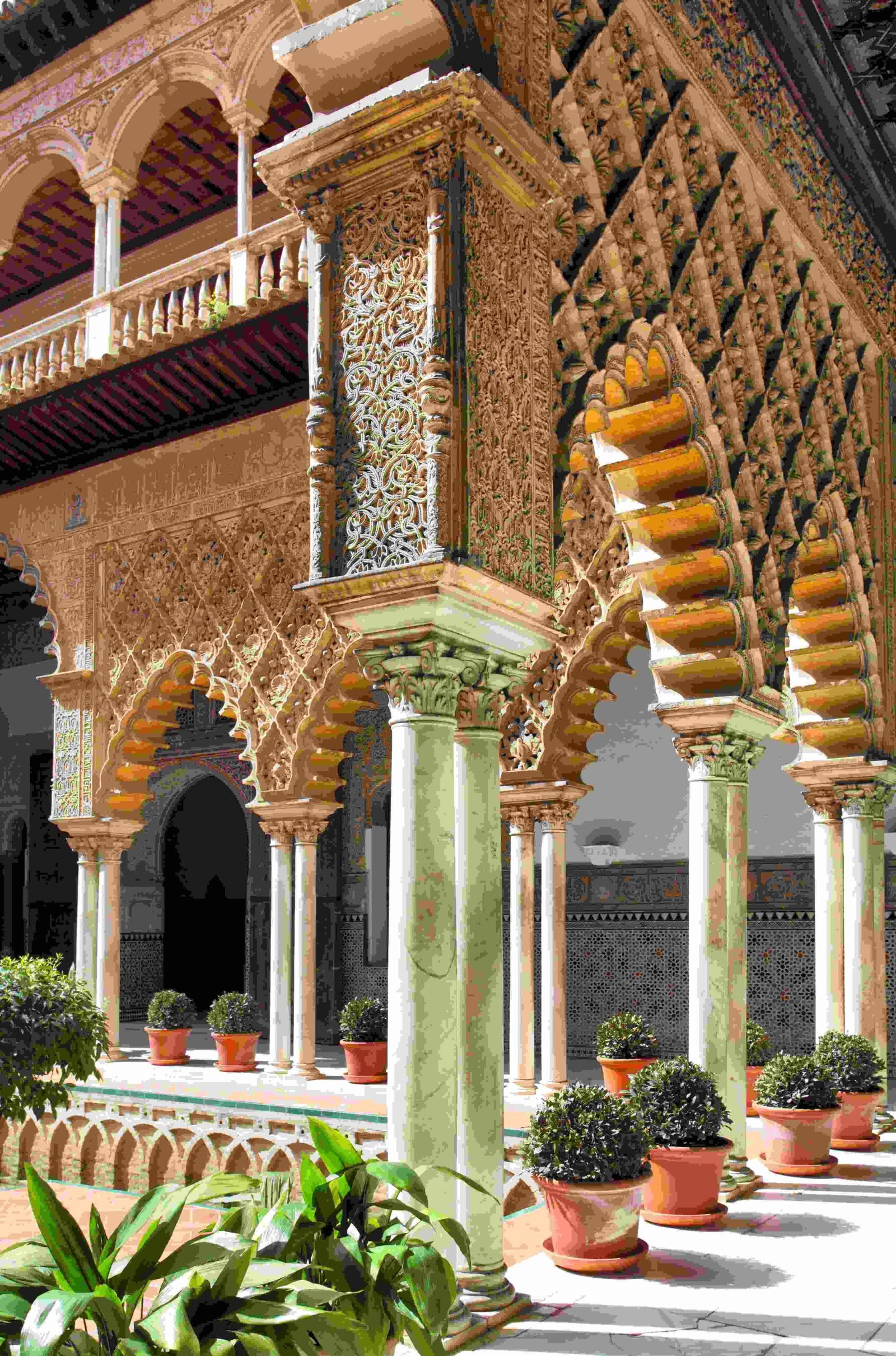 Vista del Alcázar de Sevilla, en la provincia de Sevilla, Andalucía